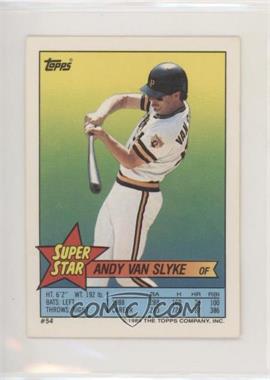 1989 Topps Super Star Sticker Back Cards - [Base] #54.41 - Andy Van Slyke (Tom Brunansky 41, Dick Schofield 174)