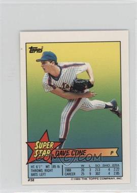 1989 Topps Super Star Sticker Back Cards - [Base] #58.154 - Dave Cone (Vince Coleman 154)