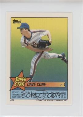 1989 Topps Super Star Sticker Back Cards - [Base] #58.163 - Dave Cone (Dave Stewart 163, Willie Wilson 268)