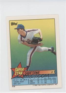 1989 Topps Super Star Sticker Back Cards - [Base] #58.78 - Dave Cone (Nelson Santovenia 78, Kent Hrbek 287)