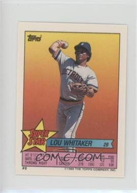 1989 Topps Super Star Sticker Back Cards - [Base] #6.121 - Lou Whitaker (Don Carman 121)