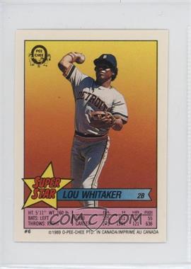 1989 Topps Super Star Sticker Back Cards - [Base] #6.270 - Lou Whitaker (George Brett 270)