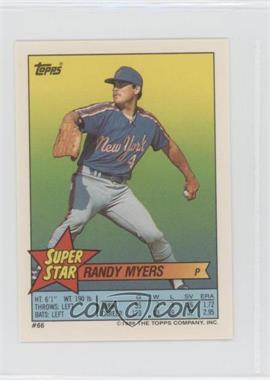 1989 Topps Super Star Sticker Back Cards - [Base] #66.33 - Randy Myers (Gerald Perry 33)