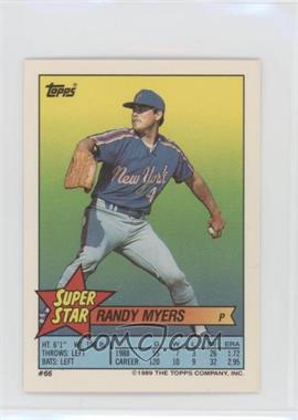 1989 Topps Super Star Sticker Back Cards - [Base] #66.33 - Randy Myers (Gerald Perry 33)