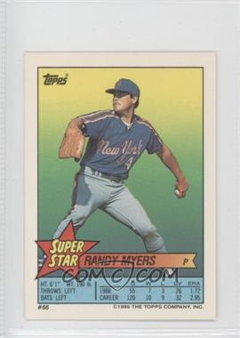 1989 Topps Super Star Sticker Back Cards - [Base] #66.60 - Randy Myers (Fernando Valenzuela 60, Rob Deer 202)