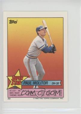 1989 Topps Super Star Sticker Back Cards - [Base] #9.160 - Paul Molitor (Gary Carter 160)