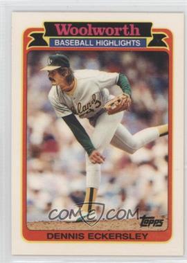 1989 Topps Woolworth Baseball Highlights - Box Set [Base] #20 - Dennis Eckersley