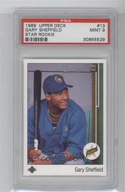 1989 Upper Deck - [Base] #13.2 - Gary Sheffield (Right Side Up SS on Front) [PSA 9 MINT]
