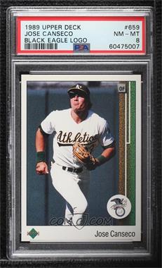 1989 Upper Deck - [Base] #659.1 - Jose Canseco (Black Eagle Logo) [PSA 8 NM‑MT]