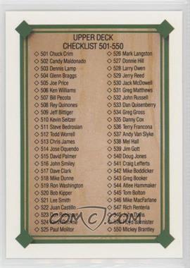 1989 Upper Deck - [Base] #699 - Checklist 501-600