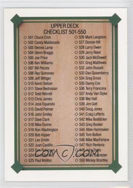 1989 Upper Deck - [Base] #699 - Checklist 501-600