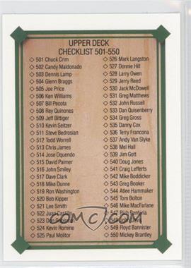 1989 Upper Deck - [Base] #699 - Checklist 501-600