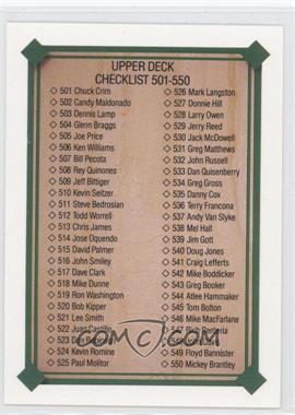 1989 Upper Deck - [Base] #699 - Checklist 501-600