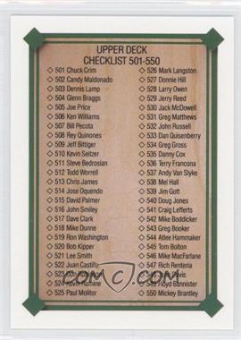 1989 Upper Deck - [Base] #699 - Checklist 501-600