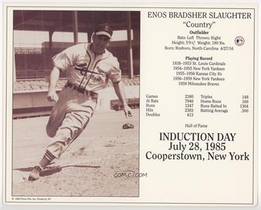 1990-96 Hall of Fame Induction Cards - [Base] #_ENSL - Enos Slaughter [EX to NM]