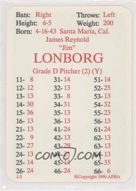 1990 APBA Baseball 1969 Season - [Base] #_JILO - Jim Lonborg