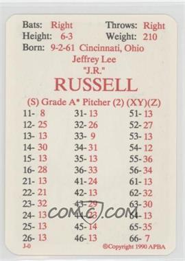 1990 APBA Baseball 1989 Season - [Base] #_JERU - Jeff Russell