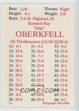 1990 APBA Baseball 1989 Season - [Base] #_KEOB - Ken Oberkfell
