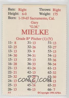1990 APBA Baseball 1989 Season - Perforated #_GAMI - Gary Mielke