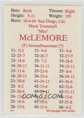 1990 APBA Baseball 1989 Season - Perforated #_MAMC - Mark McLemore