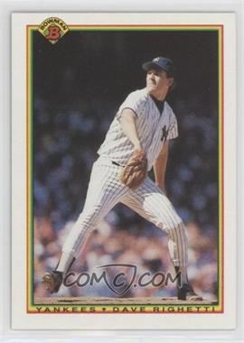 1990 Bowman - Wrong Backs #424.wb - Dave Righetti (Kirby Puckett Back)