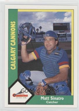 1990 CMC AAA - Calgary Cannons Green Back #13 - Matt Sinatro