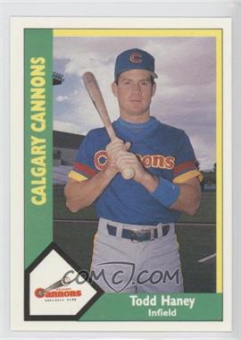 1990 CMC AAA - Calgary Cannons Green Back #18 - Todd Haney
