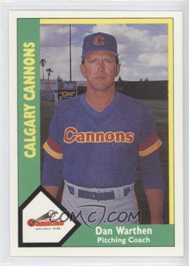 1990 CMC AAA - Calgary Cannons Green Back #24 - Dan Warthen