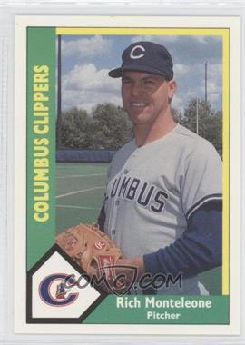 1990 CMC AAA - Columbus Clippers Green Back #8 - Rich Monteleone