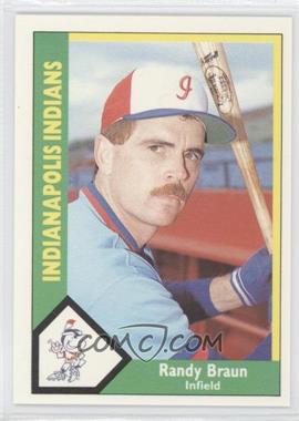 1990 CMC AAA - Indianapolis Indians Green Back #19 - Randy Braun