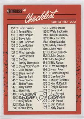 1990 Donruss - [Base] #200.1 - Checklist (Cards 130-231)