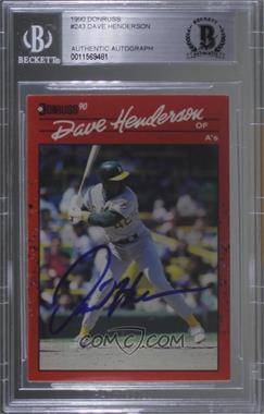 1990 Donruss - [Base] #243 - Dave Henderson [BAS BGS Authentic]