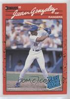 Rated Rookie - Juan Gonzalez (Reversed Negative) [EX to NM]