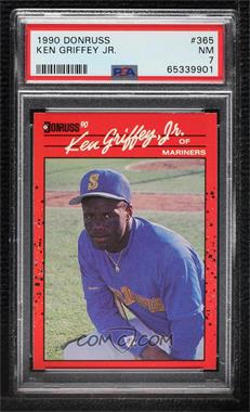 1990 Donruss - [Base] #365.2 - Ken Griffey Jr. (No . After Inc in the Copyright at top back) [PSA 7 NM]