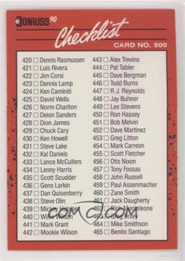 1990 Donruss - [Base] #500.2 - Checklist (Cards 420-517)