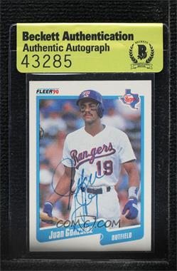 1990 Fleer - [Base] #297 - Juan Gonzalez [BAS Authentic]