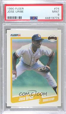 1990 Fleer - [Base] #74 - Jose Uribe [PSA 9 MINT]