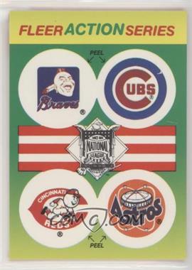 1990 Fleer - Team Stickers Inserts #_ACCH - Atlanta Braves, Chicago Cubs, Cincinnati Reds, Houston Astros