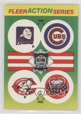 1990 Fleer - Team Stickers Inserts #_ACCH - Atlanta Braves, Chicago Cubs, Cincinnati Reds, Houston Astros