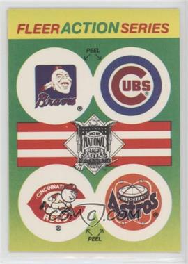 1990 Fleer - Team Stickers Inserts #_ACCH - Atlanta Braves, Chicago Cubs, Cincinnati Reds, Houston Astros