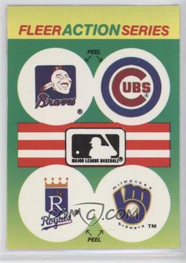 1990 Fleer - Team Stickers Inserts #_ACKM - Atlanta Braves, Chicago Cubs, Kansas City Royals, Milwaukee Brewers