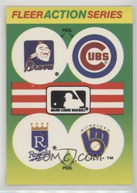 1990 Fleer - Team Stickers Inserts #_ACKM - Atlanta Braves, Chicago Cubs, Kansas City Royals, Milwaukee Brewers