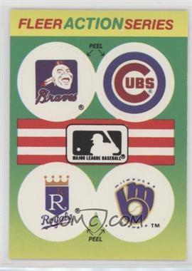 1990 Fleer - Team Stickers Inserts #_ACKM - Atlanta Braves, Chicago Cubs, Kansas City Royals, Milwaukee Brewers