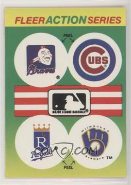 1990 Fleer - Team Stickers Inserts #_ACKM - Atlanta Braves, Chicago Cubs, Kansas City Royals, Milwaukee Brewers