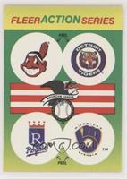 Cleveland Indians, Detroit Tigers, Kansas City Royals, Milwaukee Brewers