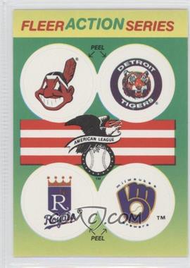 1990 Fleer - Team Stickers Inserts #_CDKM - Cleveland Indians, Detroit Tigers, Kansas City Royals, Milwaukee Brewers