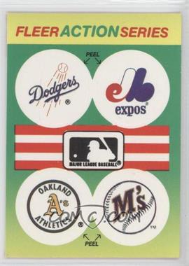 1990 Fleer - Team Stickers Inserts #_DEAM - Los Angeles Dodgers, Montreal Expos, Oakland Athletics, Seattle Mariners