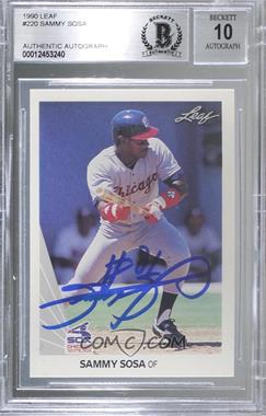 1990 Leaf - [Base] #220 - Sammy Sosa [BAS BGS Authentic]