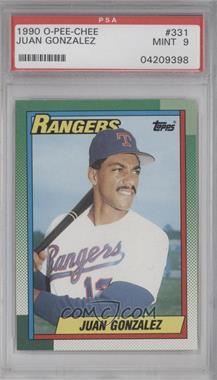 1990 O-Pee-Chee - [Base] #331 - Juan Gonzalez [PSA 9 MINT]