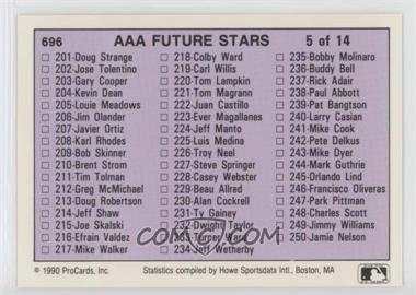 1990 ProCards AAA Future Stars - [Base] #696 - Checklist